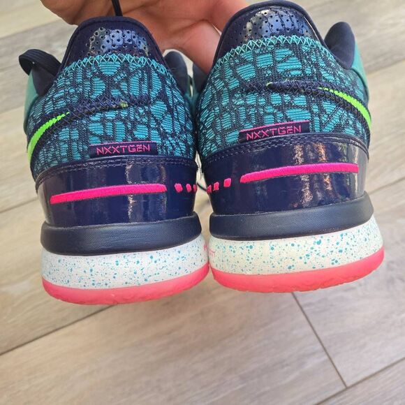 Nike LeBron NXXT Gen AMPD Basketball Shoes FJ1566-300 Men's 8.5 teal pink wht - Picture 2 of 8